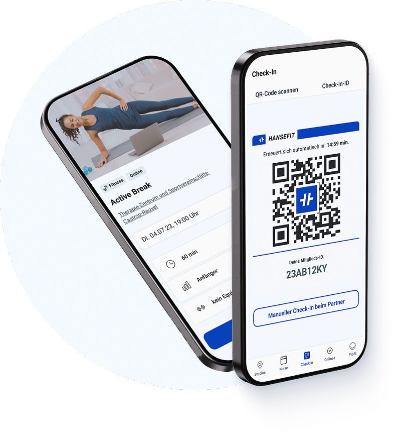 Screenshots aus der Hansefit App